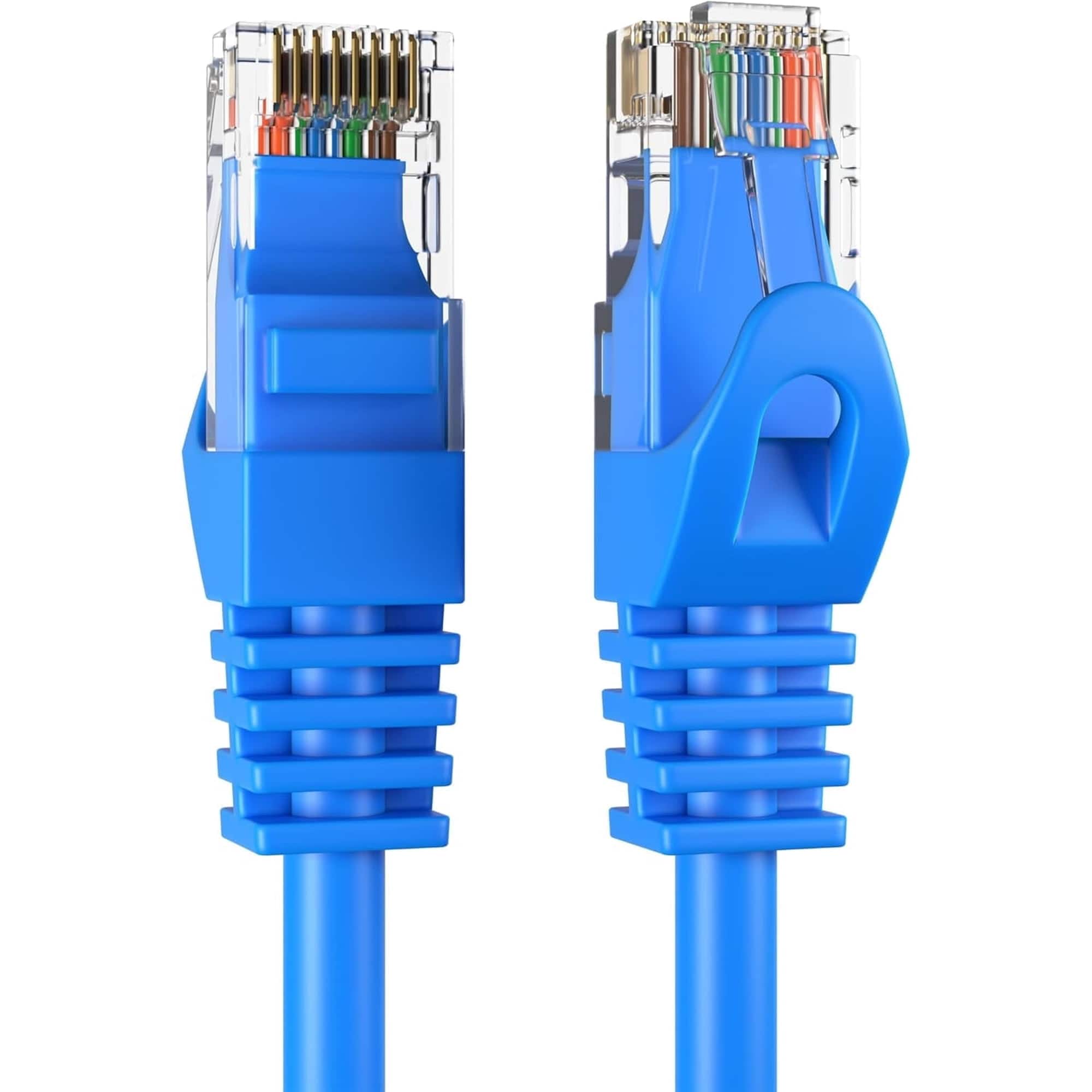 Cables Direct Online - 5 Pack Cat5e Ethernet Patch Cable 1.5 ft RJ45 350MHz 1Gbps LAN Network Cord for Modem Router Internet - Blue
