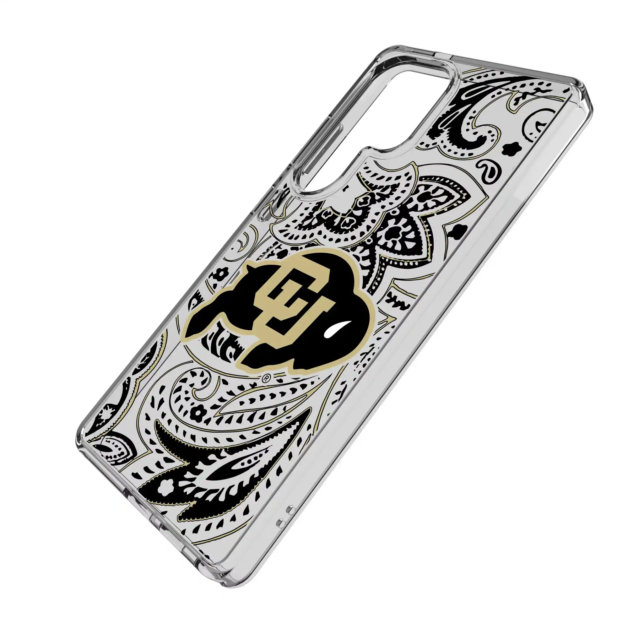 Alt View 1. Keyscaper - Colorado Buffaloes Paisley Galaxy Clear Case - S23 Ultra - Multicolor.