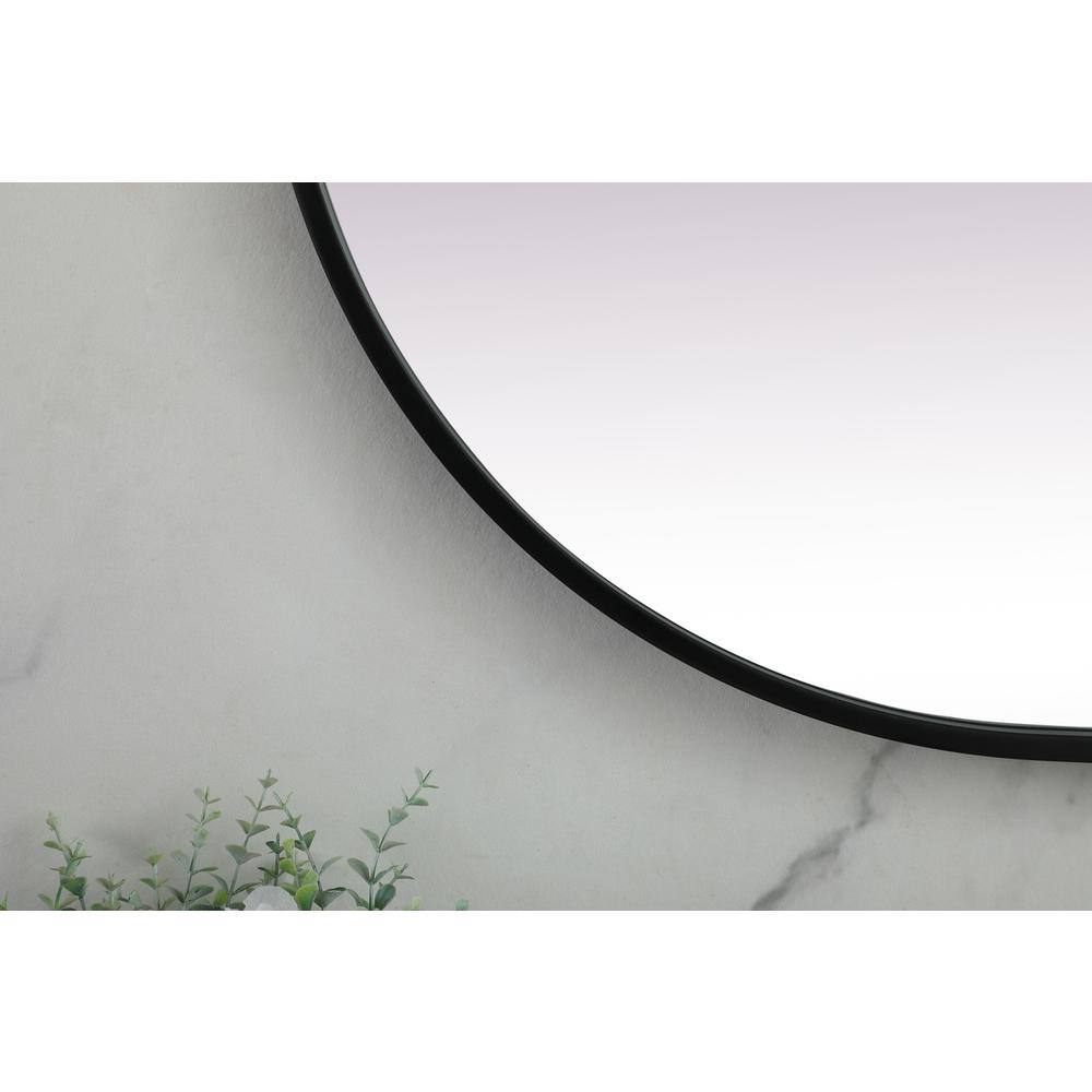 Alt View 3. Elegant Decor - Metal Frame Oval Mirror 24x60 Inch in Black - Black.