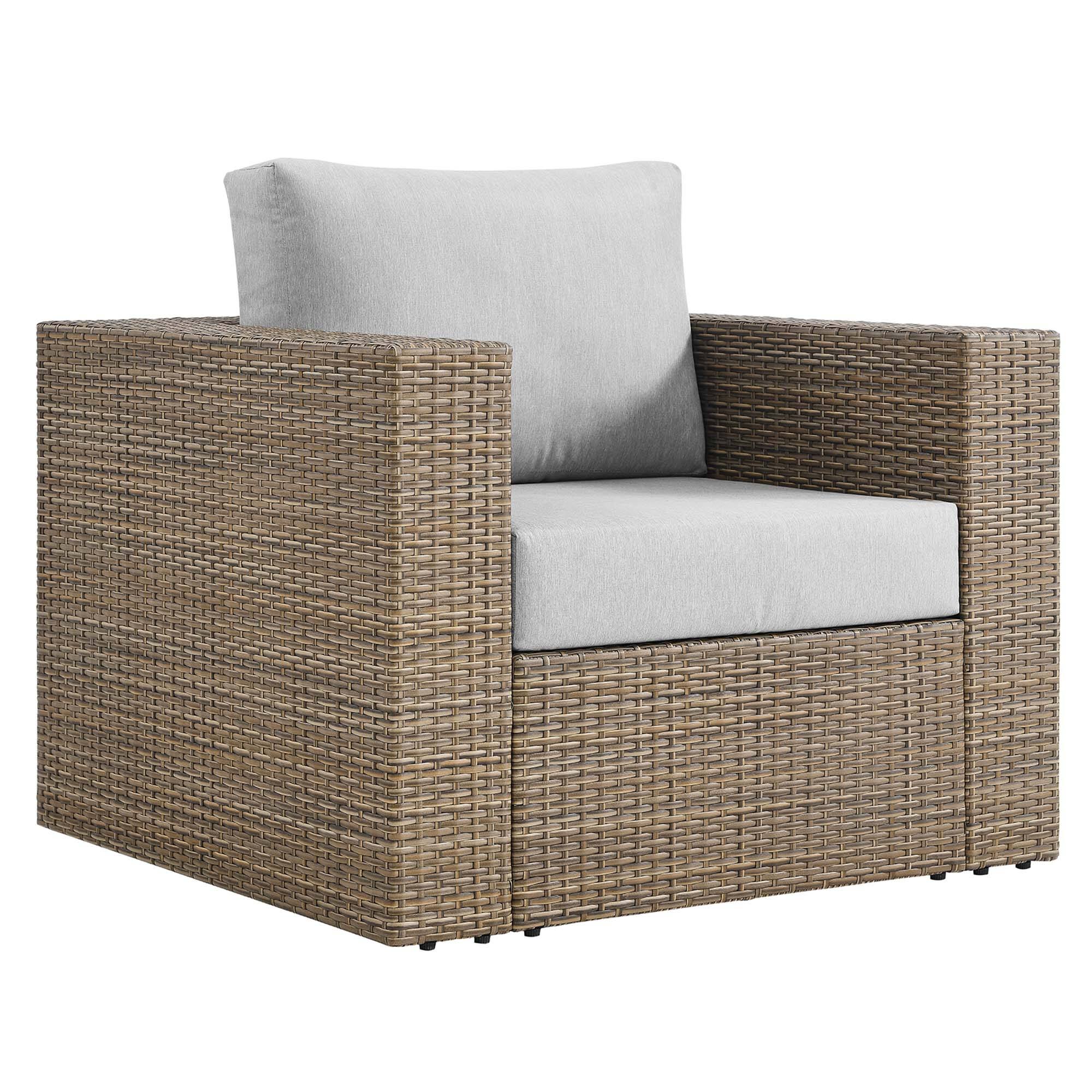 Left. Modway - Convene 3-Piece Outdoor Patio Furniture Set - Cappuccino Gray.