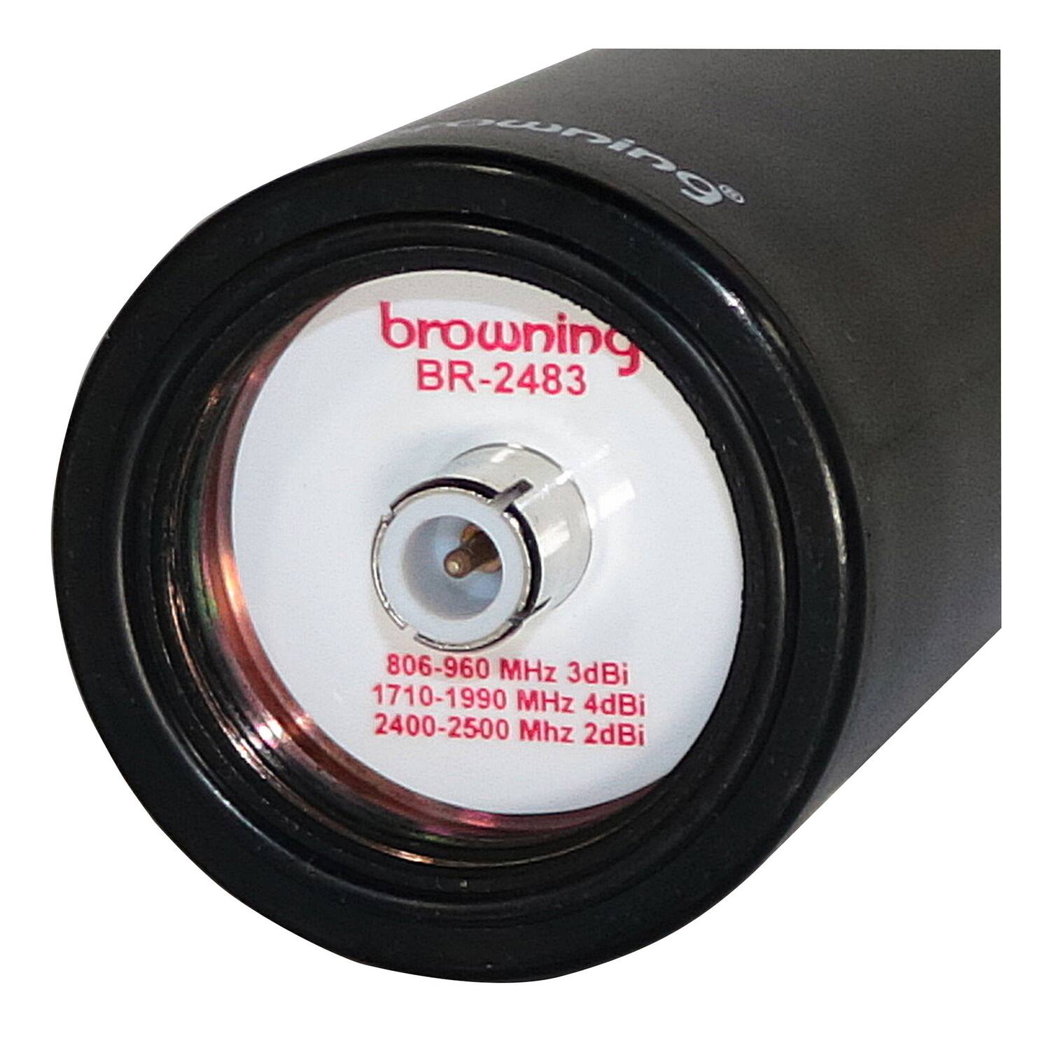 Browning BR-2483

806-960 MHz 3dBi  
1710-1990 MHz 4dBi  
2400-2500 MHz 2dBi