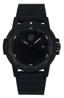 Luminox - Leatherback Sea Turtle Silicone Strap Dial Quartz XS.0321.BO.L 100M Men's Watch - Black