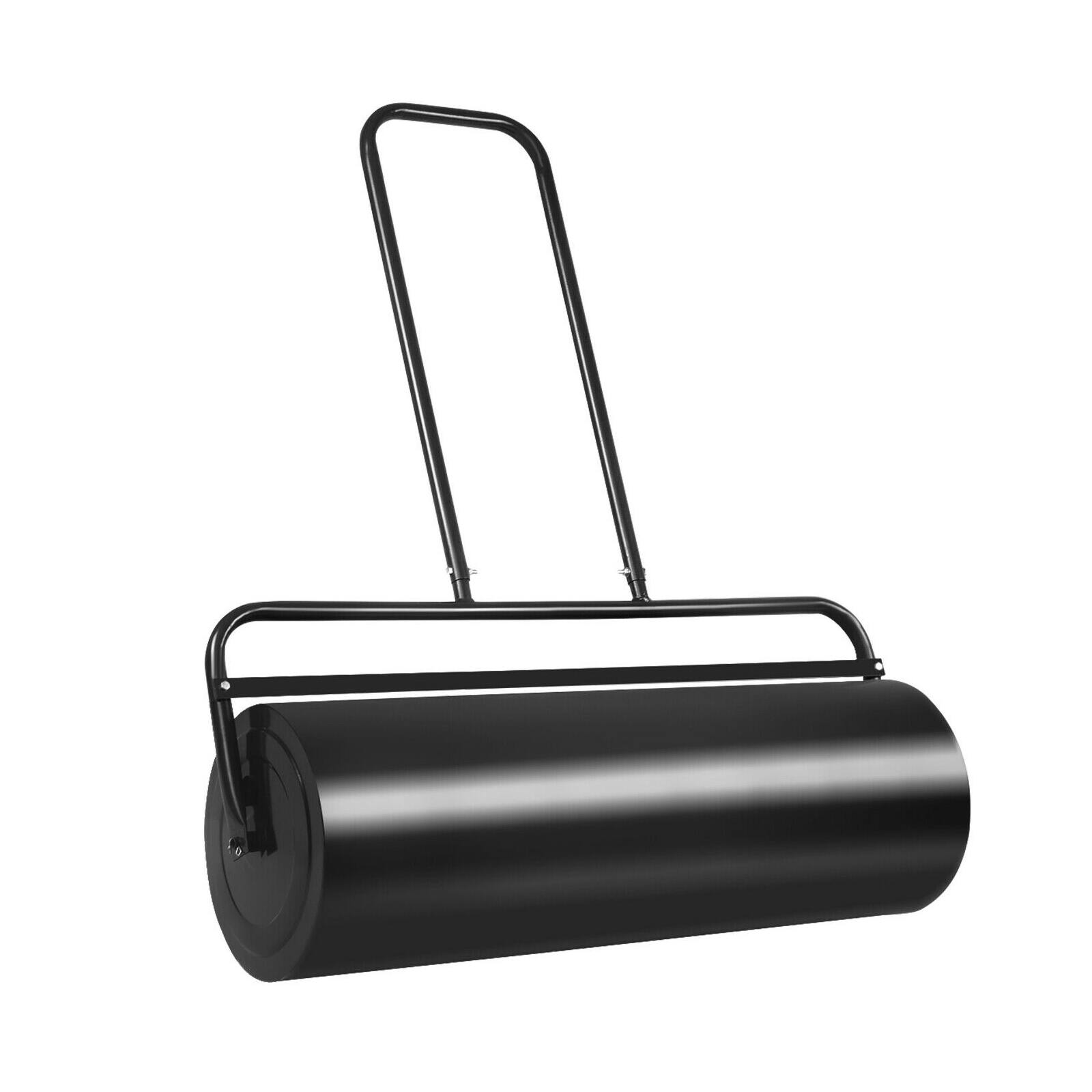 Front. Sugift - 36 x 12 Inch Tow Lawn Roller Water Filled Metal Push Roller-Black - Black.