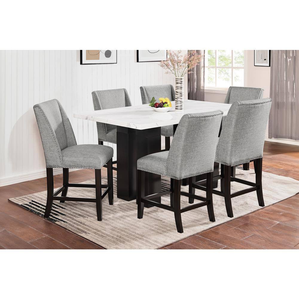 Alt View 3. New Classic Furniture - Faust Counter Chair (2 Per Carton)-Gray - Gray.
