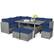 Left. Costway - 7 PCS Patio Rattan Dining Set Sectional Sofa Couch Ottoman - Navy.