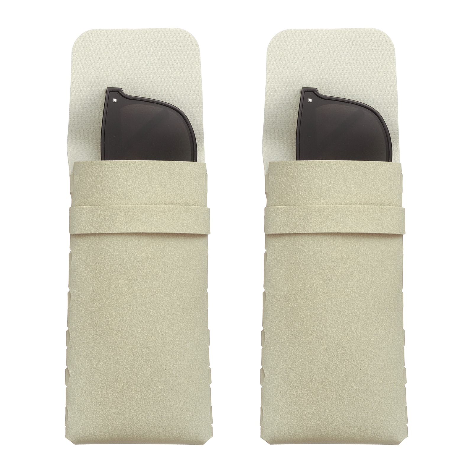 Unique Bargains - 2pcs Soft Glasses Case Leather Flap Closure Pouch for Eyewear Travel Sport Work - Beige price history on PriceWatchPro