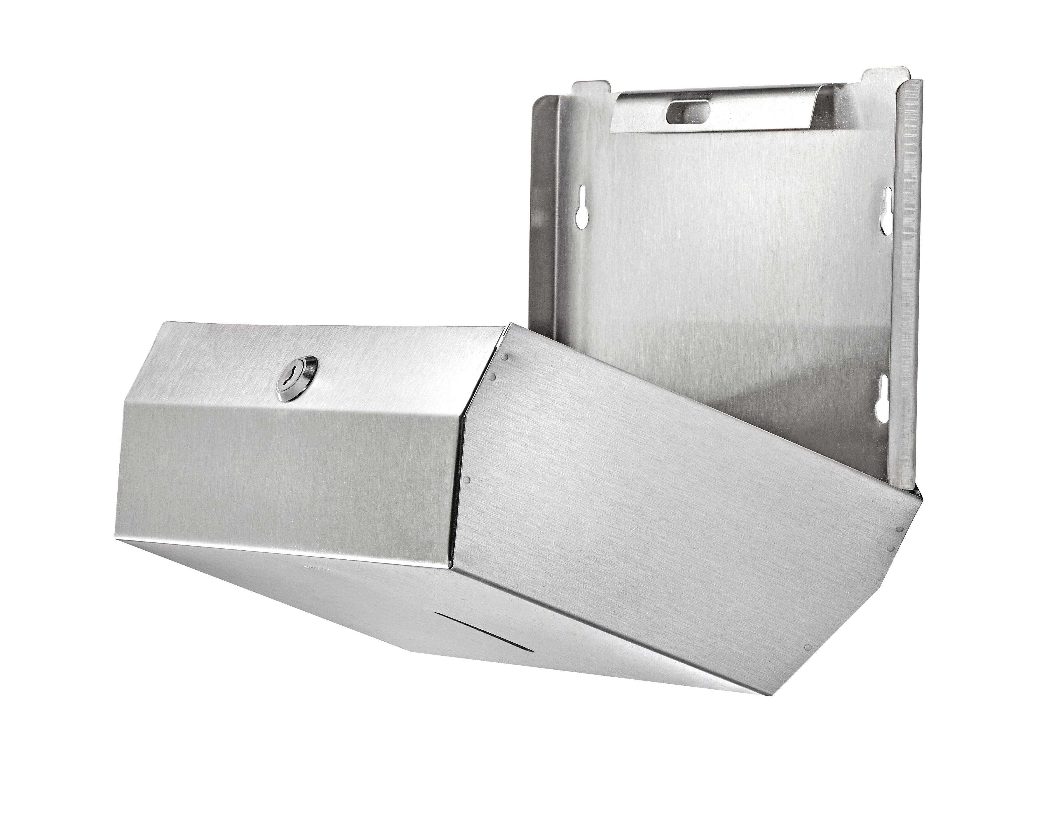 Left. Alpine Industries - Paper Towel Holder, Stainless Steel, C-Fold/Multi-Fold, Horizontal Paper Towel Dispenser - Stainless Steel.