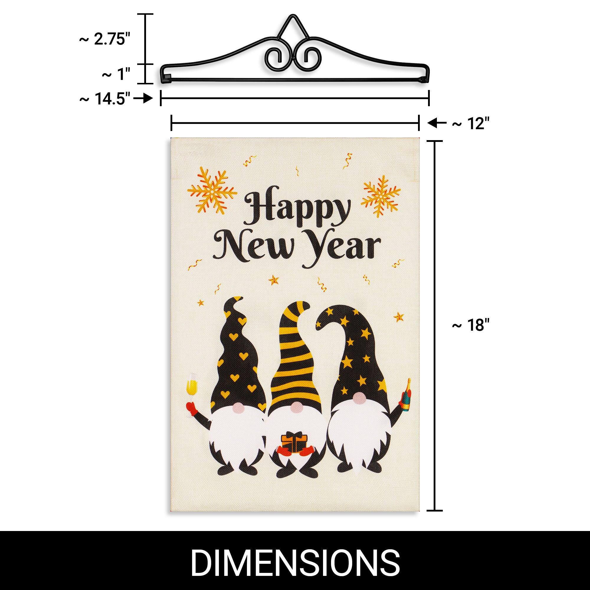 - ~ 2.75" ~
- ~ 1" ~
- 14.5" 12" Happy New Year ~ 18" AA DIMENSIONS