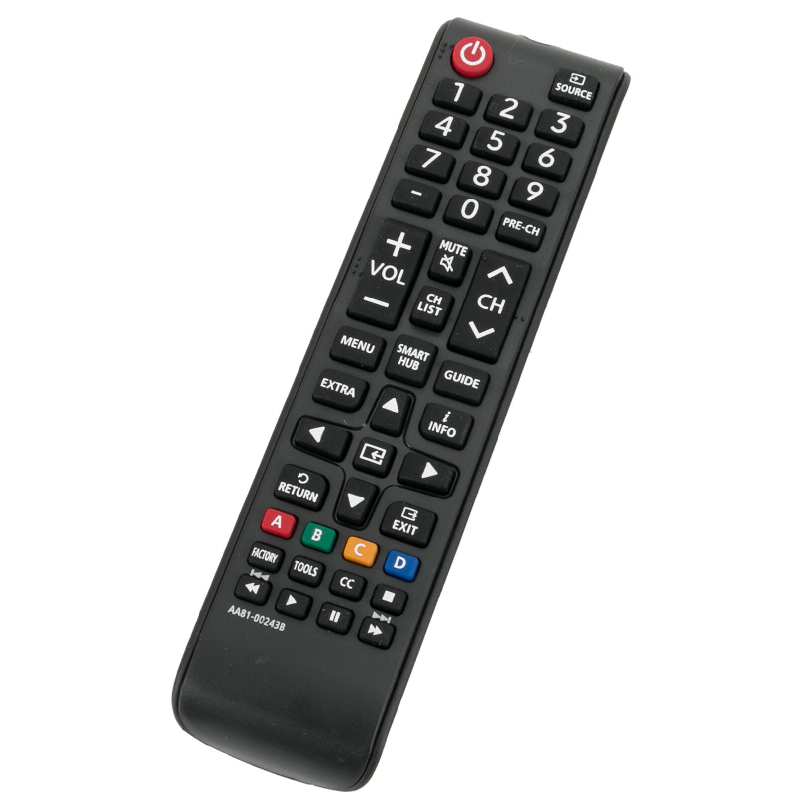 1 SOURCE 2 3 4 5 6 7 8 9 0 PRE-CH MUTE VOL + CH LIST CH MENU SMART HUB EXTRA GUIDE INFO RETURN EXIT FACTORY TOOLS CC AA81-002438 AA81