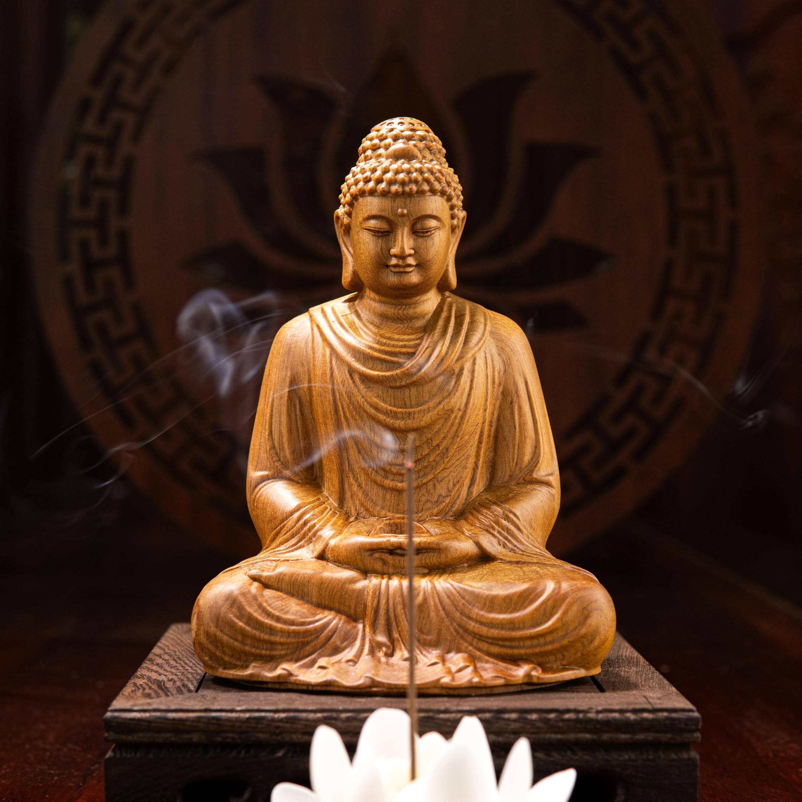 Alt View 3. Refined Abode Design - Buddha Statues For Home Decor Meditation Accessories Zen Spiritual Small Statue Yoga Gift Women And Men - Meditating Buddha on Lotus.