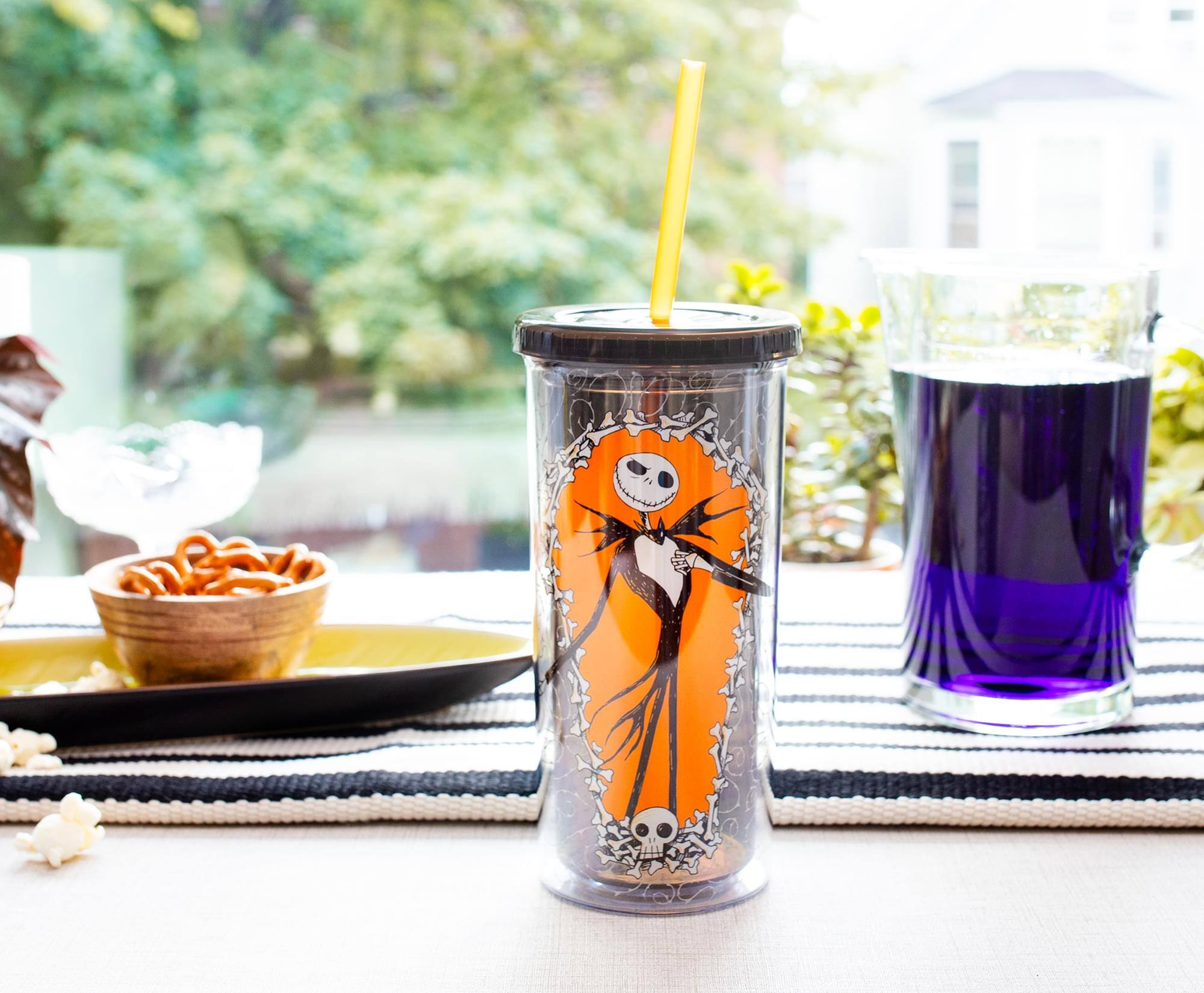 Alt View 10. Disney - Disney The Nightmare Before Christmas Jack Carnival Cup With Lid and Straw - Black.