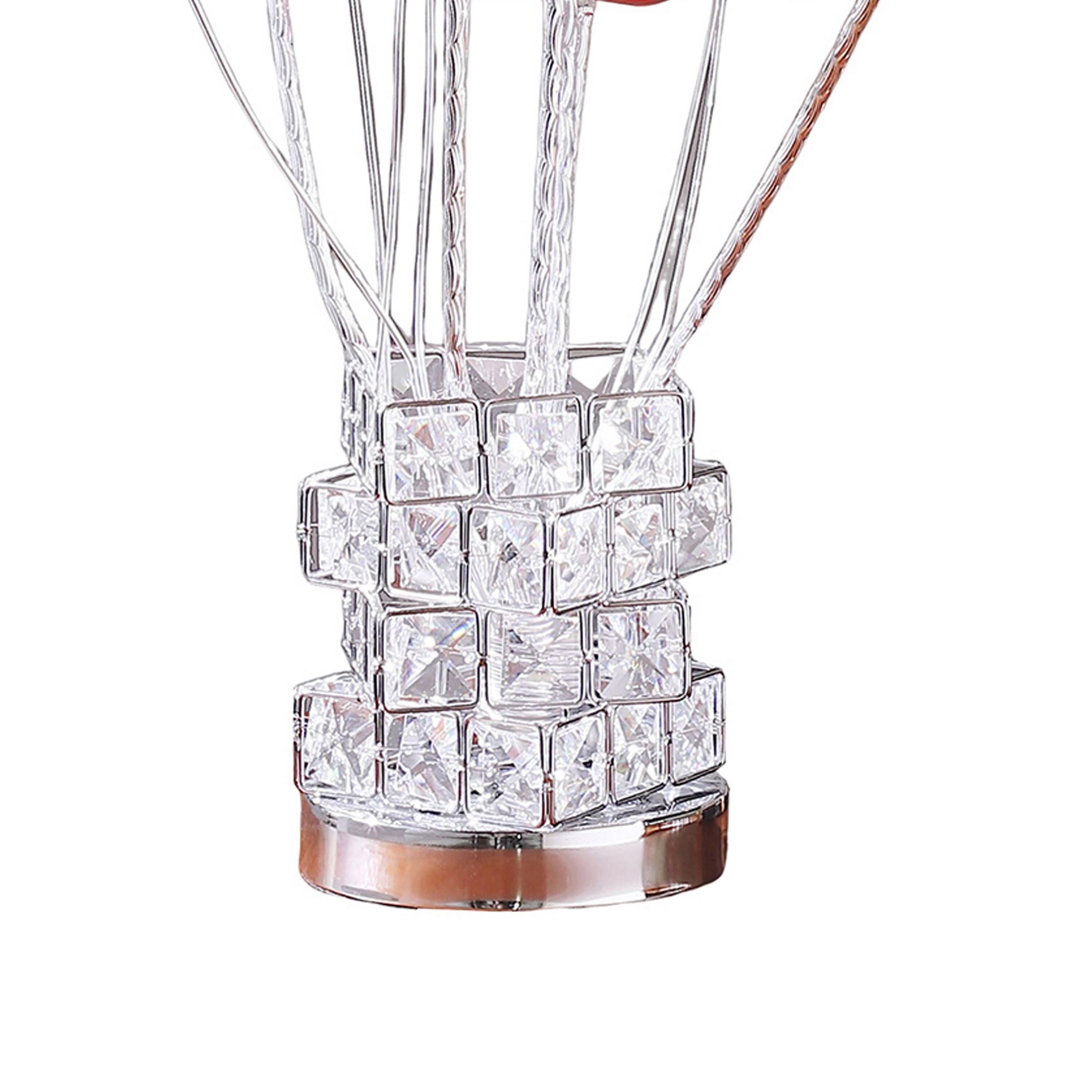 Manhattan Lane Accent Table Lamp, LED, Roses, Crystal Square Vase ...