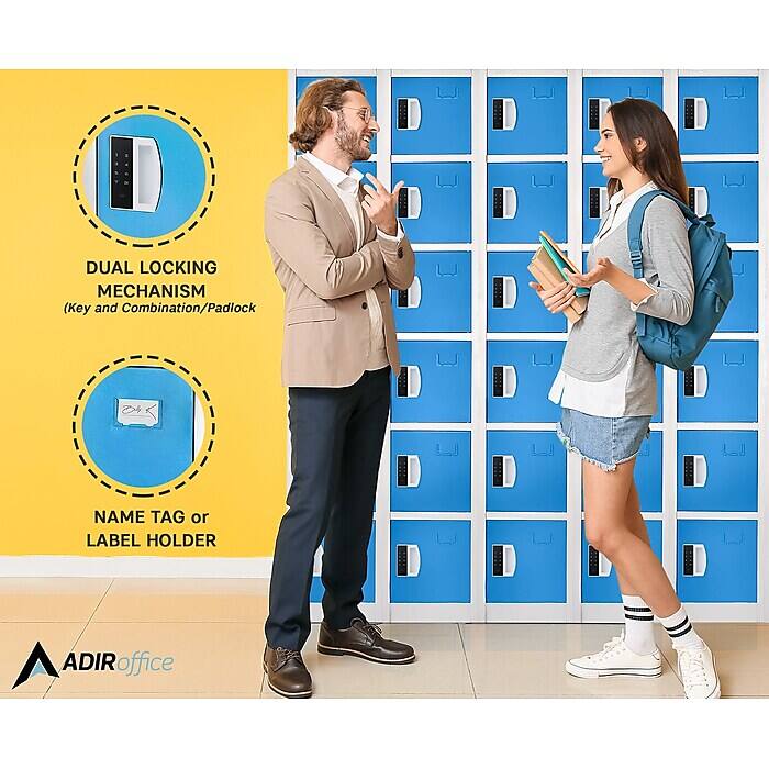 DUAL LOCKING MECHANISM (Key and Combination/Padlock), NAME TAG or LABEL HOLDER, ADIRoffice