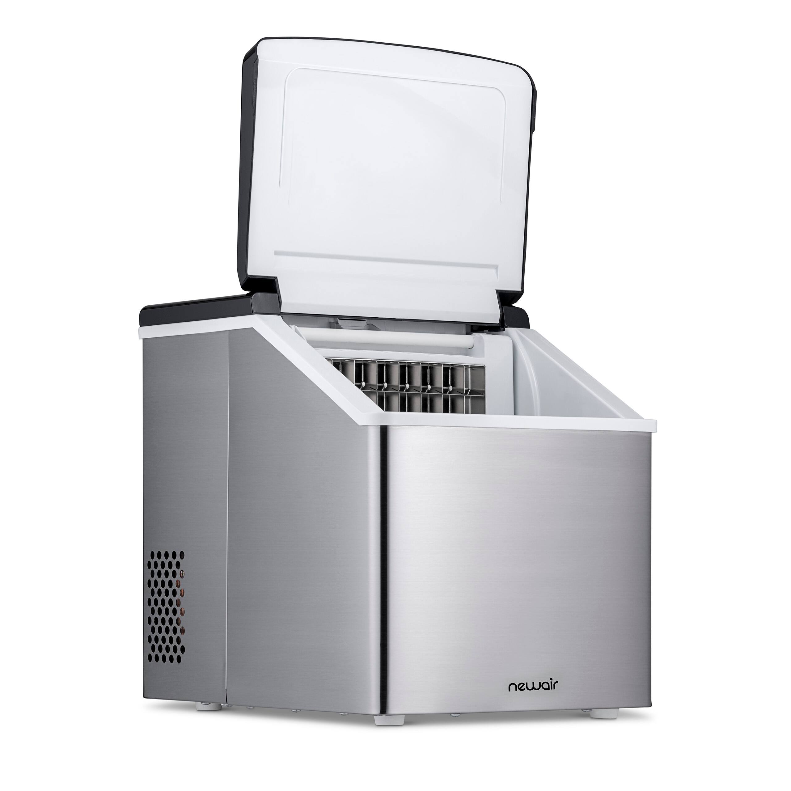 Alt View 19. NewAir - Countertop Clear Cube Ice Maker with Easy to Clean BPA-Free Parts - Stainless steel.