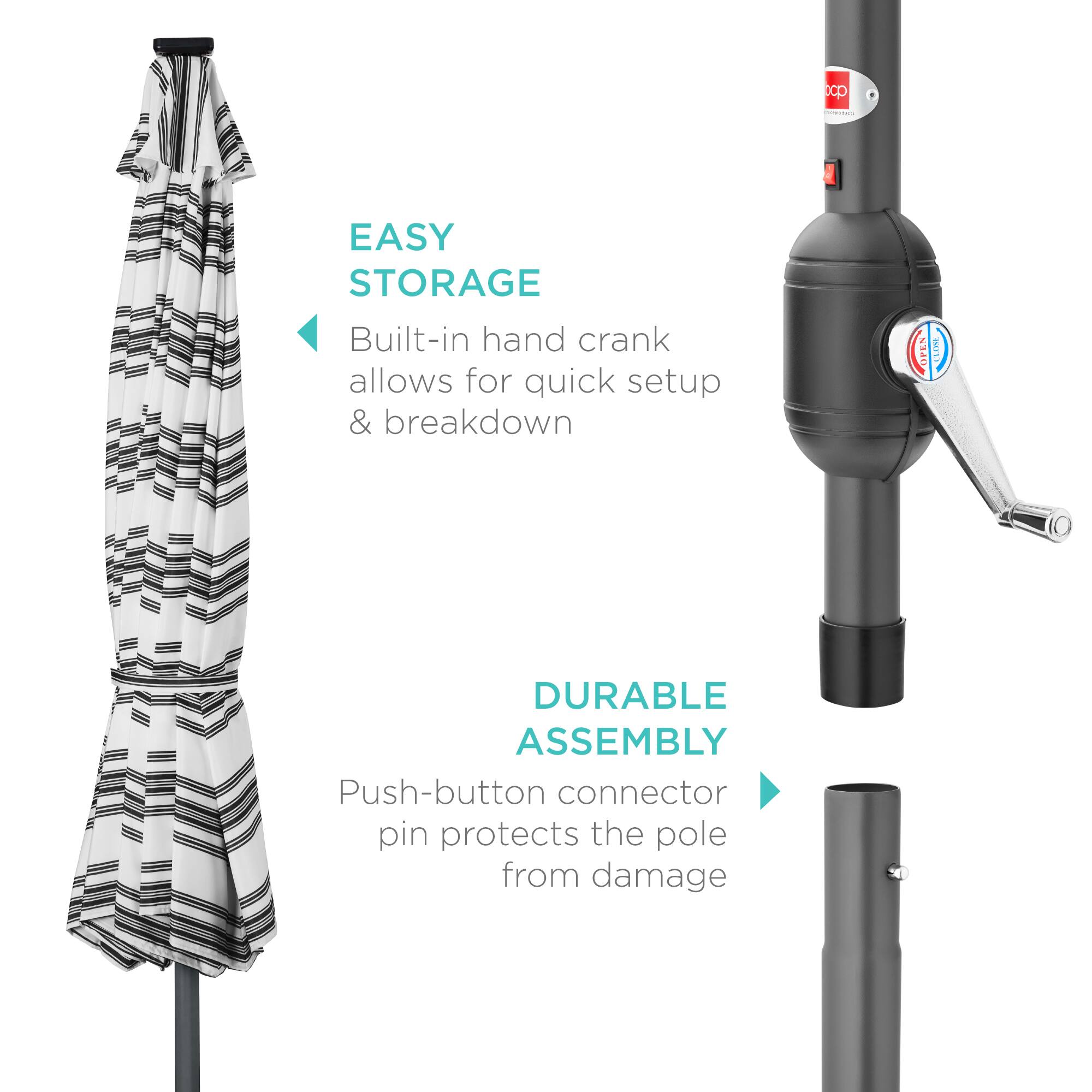 cp | - EASY STORAGE: Built-in hand crank allows for quick setup & breakdown. RIFEN 1TIME DURABLE ASSEMBLY: Push-button connector pin protects the pole from damage.