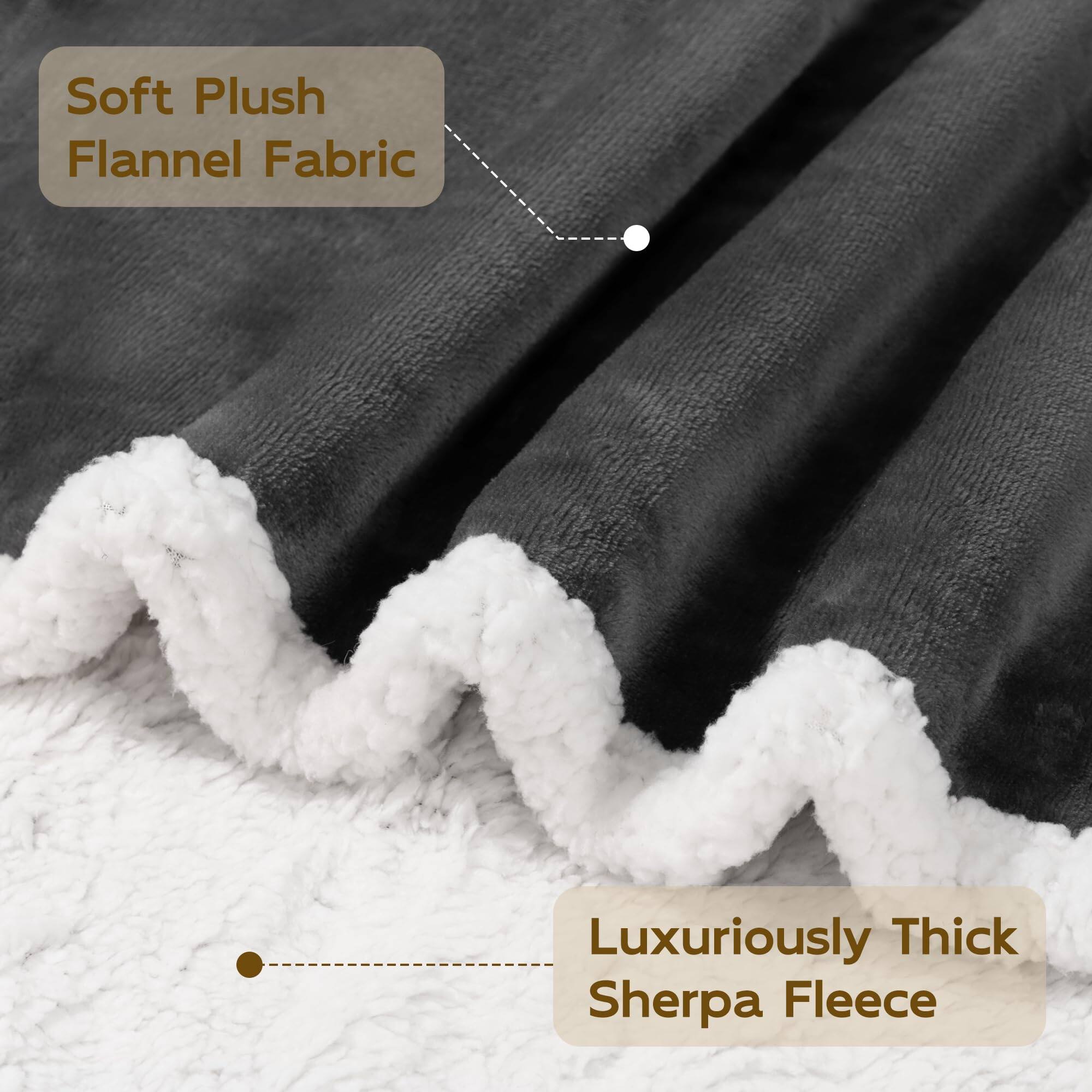 Soft Plush Flannel Fabric  
Luxuriously Thick Sherpa Fleece