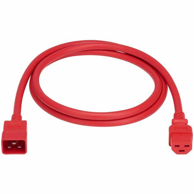 Front. Tripp Lite - Eaton Tripp Lite Series Power Cord, C20 to C21 - Heavy-Duty, 20A, 250V, 12 AWG, 5 ft. (1.5 m), Red - For Network Switch - Red.