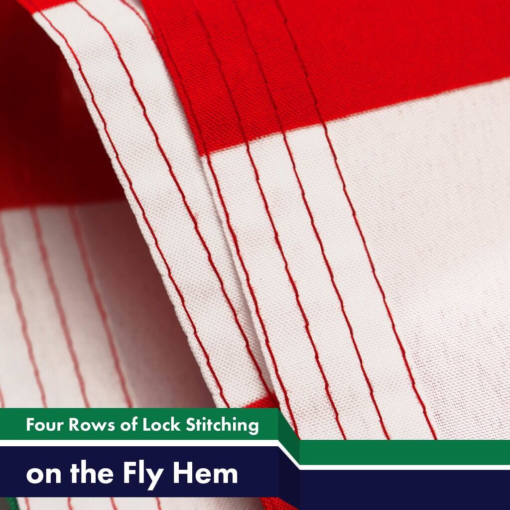 Four Rows of Lock Stitching on the Fly Hem
