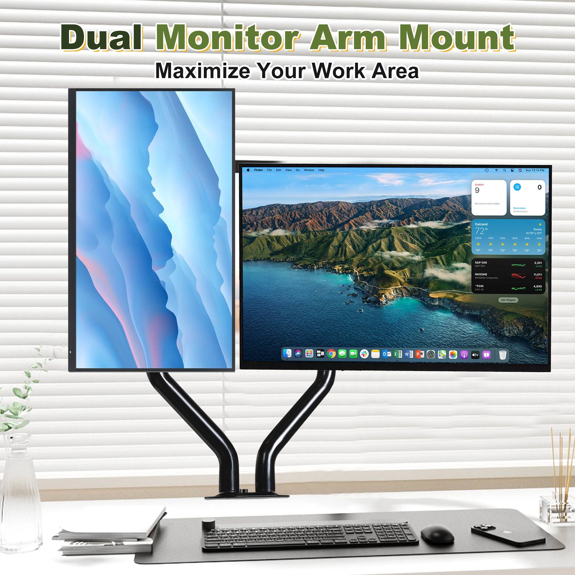 Dual Monitor Arm Mount  
Maximize Your Work Area