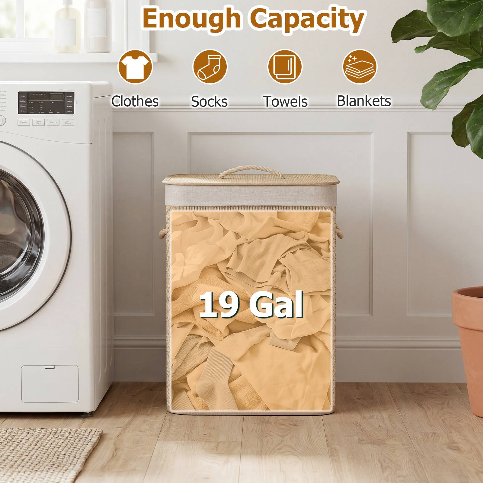 Enough Capacity Clothes Socks Towels Blankets - 19 Gal