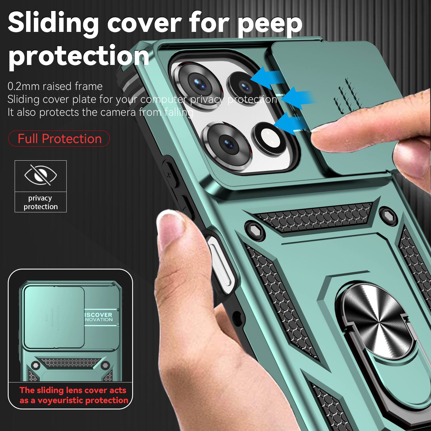 Sliding cover for peep protection

0.2mm raised frame
Sliding cover plate for your computer privacy protection
It also protects the camera from falling

Full Protection

privacy protection

The sliding lens cover acts as a voyeuristic protection