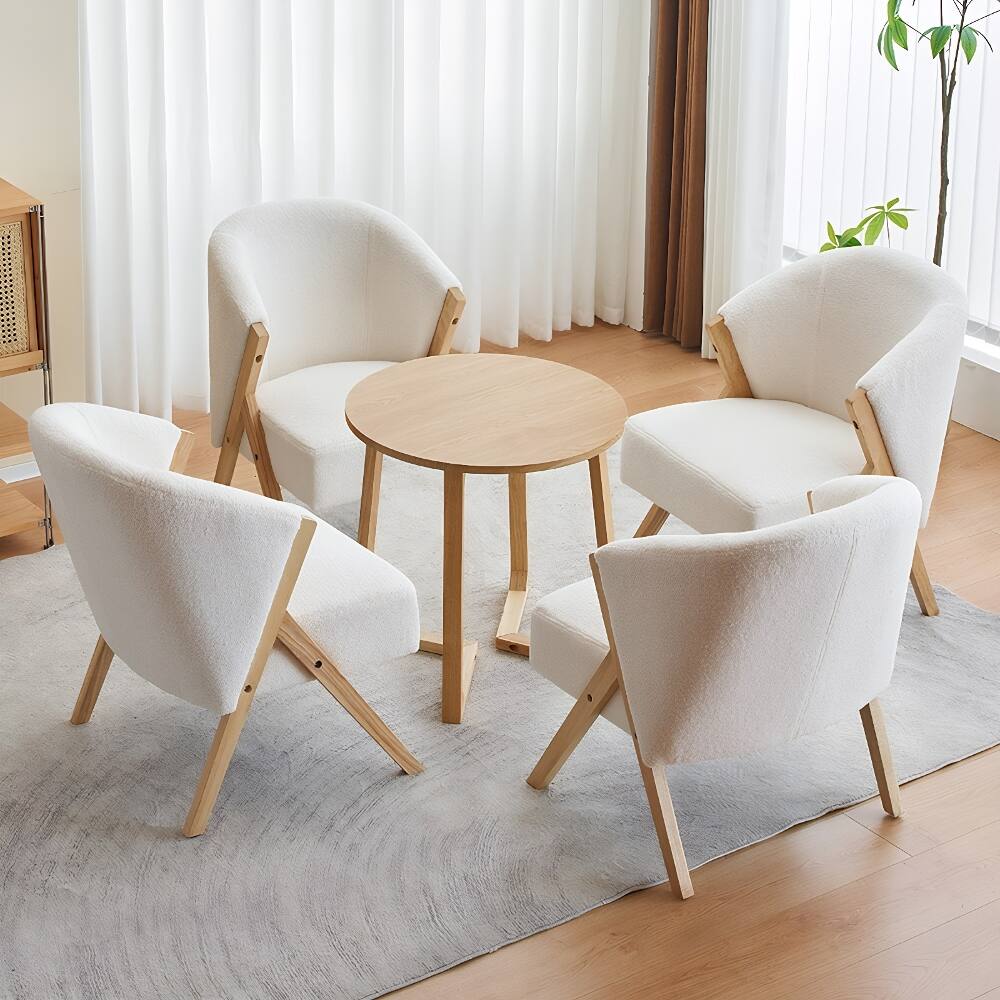 Alt View 2. Loheer - Loheer 24 Inch Round End Table Mid Century Modern Solid Wood Sofa Side Table Natural - Natural.