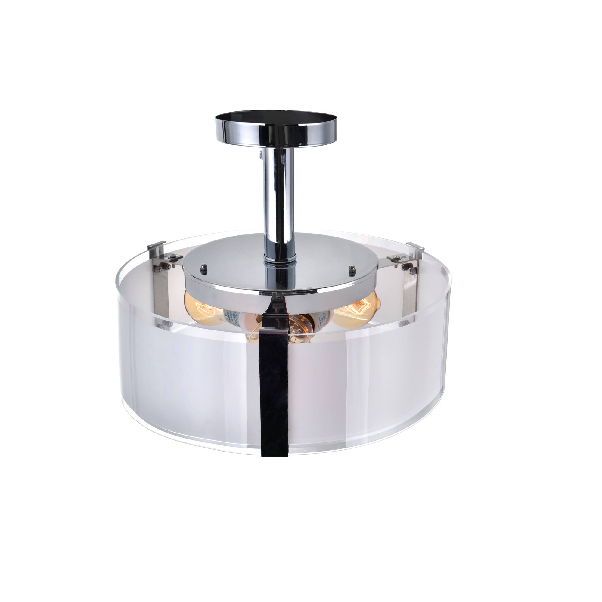 Back. CWI Lighting - Lucie 4 Light Drum Shade Chandelier With Chrome Finish - Chrome.