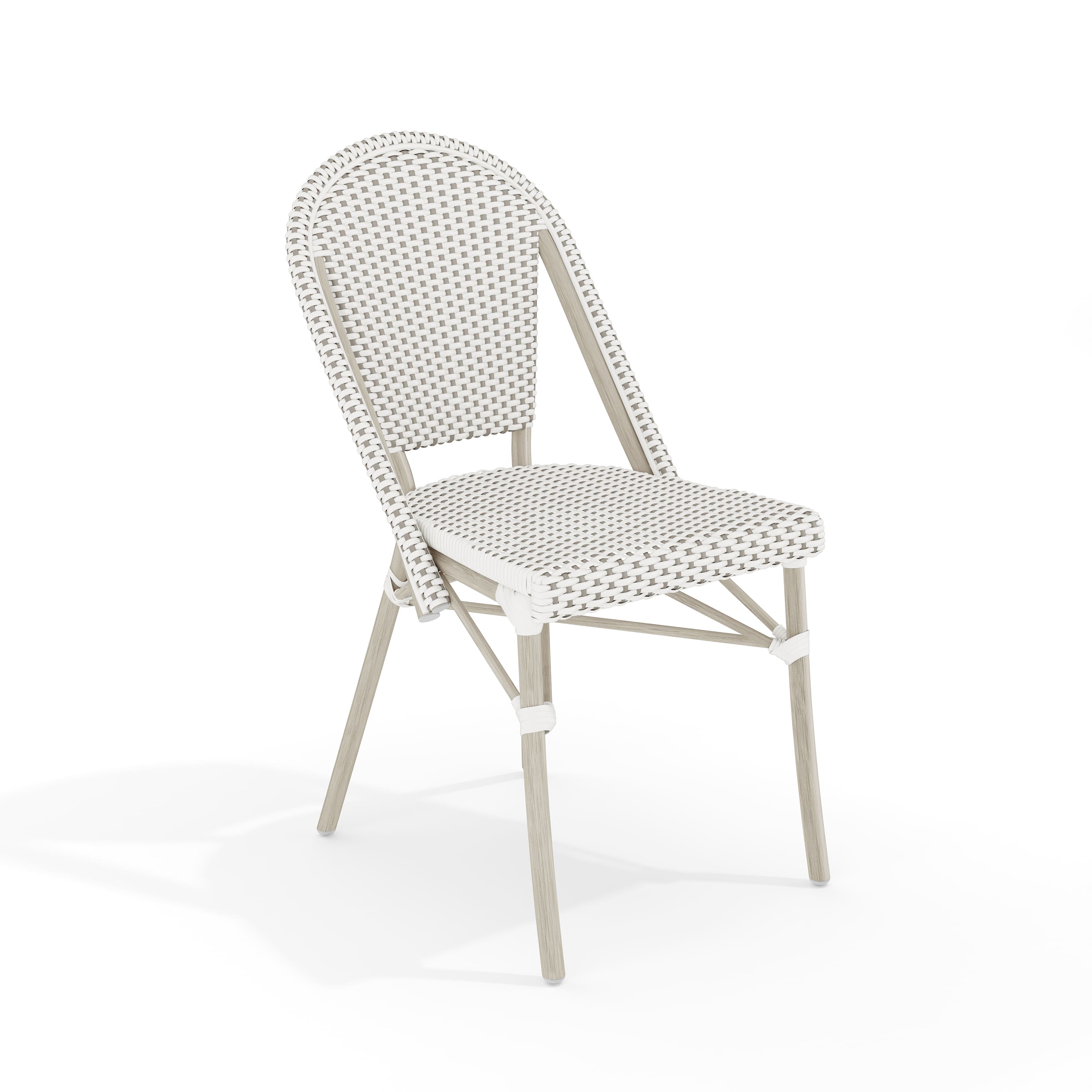 Martha Stewart - Lily Pond All-Weather Stackable Patio Bistro Dining Chair - Gray & White/Gray Frame