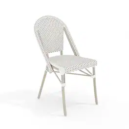 Martha Stewart - Lily Pond All-Weather Stackable Patio Bistro Dining Chair - Gray & White/Gray Frame
