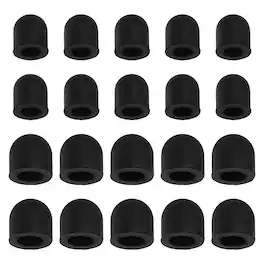Unique Bargains - 6/7mm (0.24"/0.28") 20pcs Conductive Rubber Tips for Capacitive Stylus Pen for Tablets Phones E-readers - Black