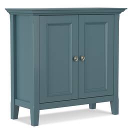 Simpli Home - Amherst 32 inch Wide Transitional Low Storage Cabinet - French Blue