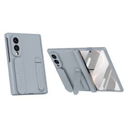 Dteck - Rugged Case for Samsung Galaxy Z Fold8 Built-in Screen Protector, Integrated Kickstand & Hand Strap, Shockproof Cover - Gray