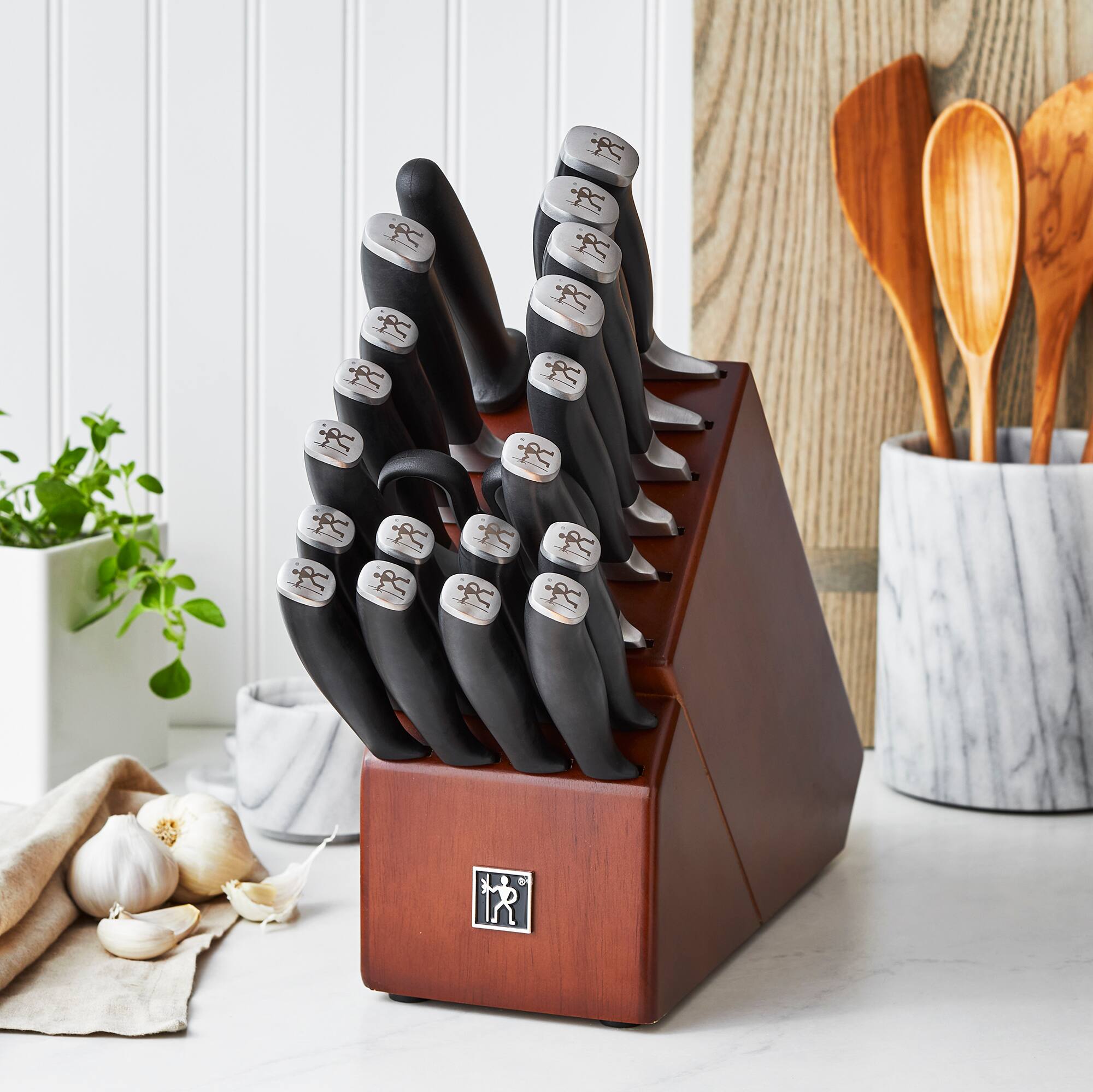 Alt View 1. Henckels - Henckels Elan 21-pc Knife Block Set - Brown.