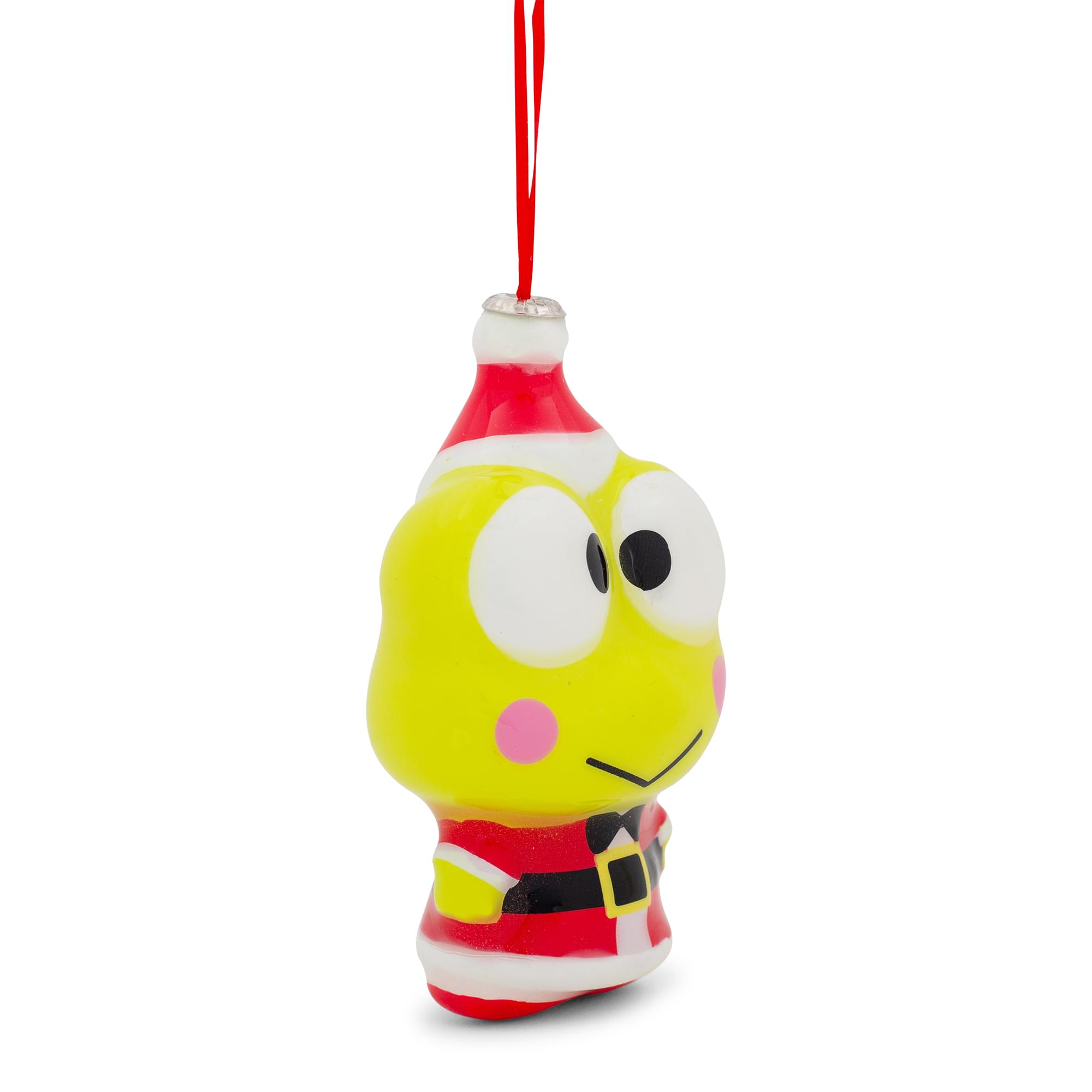 Alt View 1. Surreal Entertainment - Sanrio Keroppi Santa 4-Inch Shatterproof Decoupage Ornament - Green.