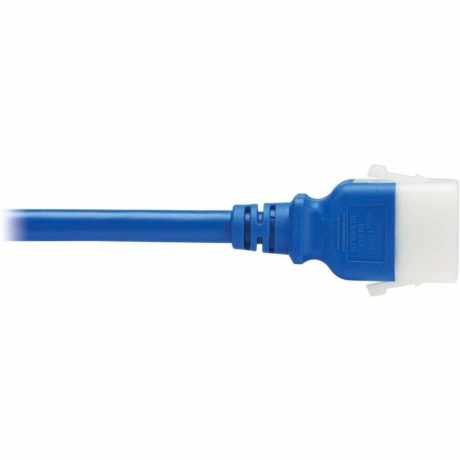 Alt View 6. Tripp Lite - PDU POWER CORDS C19 P-LOCK C20 HEAVY-DUTY 20A 12AWG 4FT BLUE 6PACK - Blue.