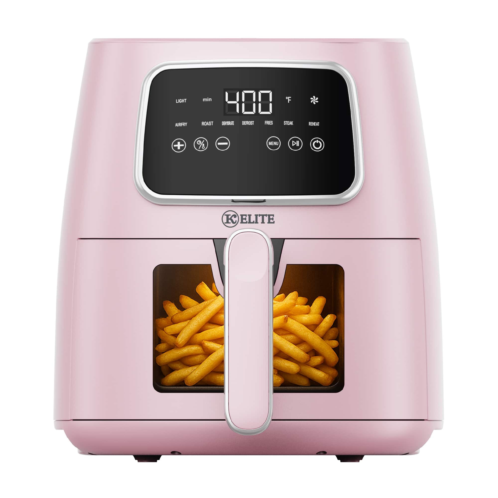 Kitchen Elite - 5.5 Qt. Digital Air Fryer, Countertop Cooker with LED Screen - Pink