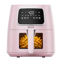 Kitchen Elite - 5.5 Qt. Digital Air Fryer, Countertop Cooker with LED Screen - Pink
