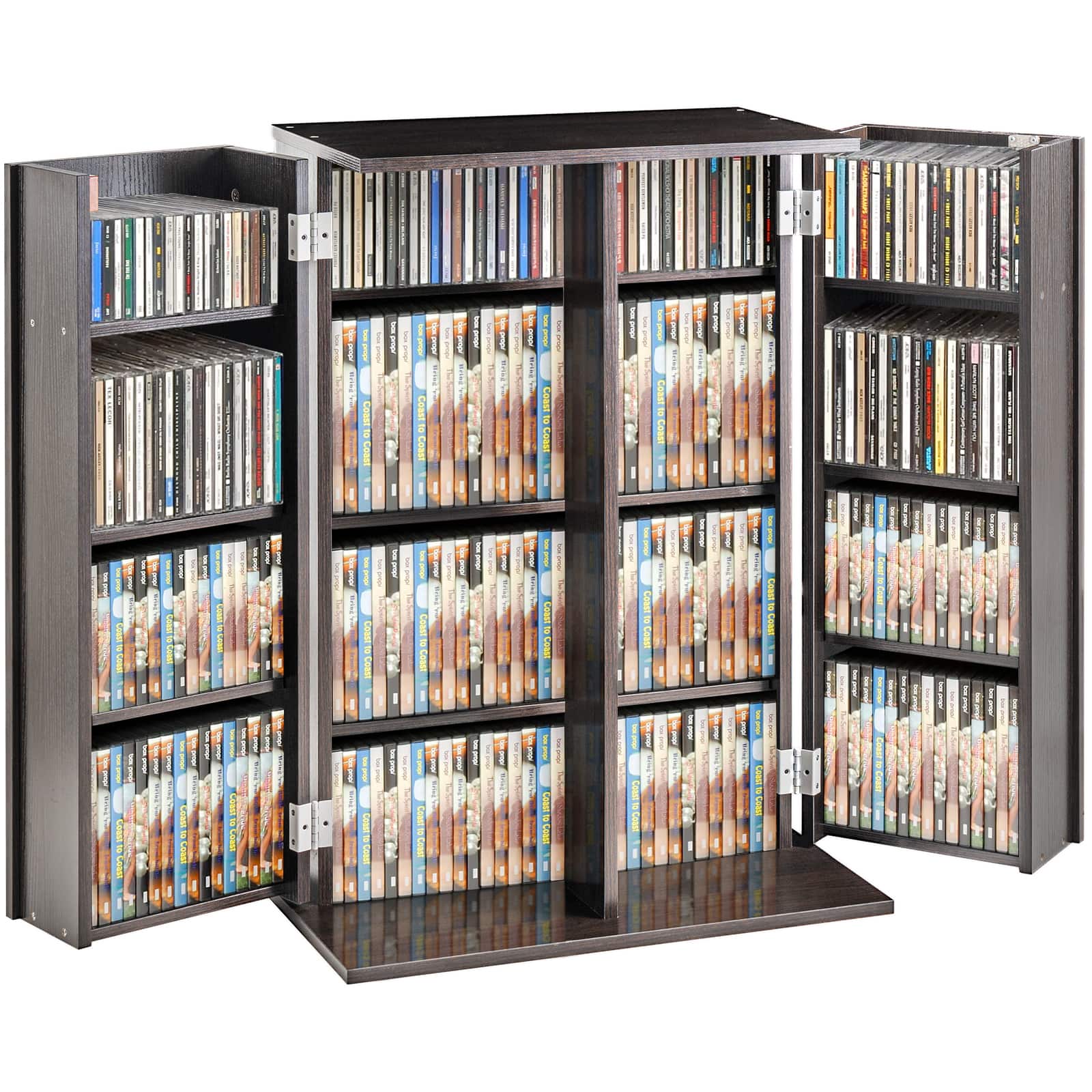 VEVOR Media Storage Cabinet, DVD Cabinet with Doors and Shelves