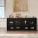 Back. Acekool - 70.8" Sideboard Buffet Cabinet, Mid Century Modern Accent Cabinet with 4 Doors, Wood Coffee Bar Media Console Credenza - Black.