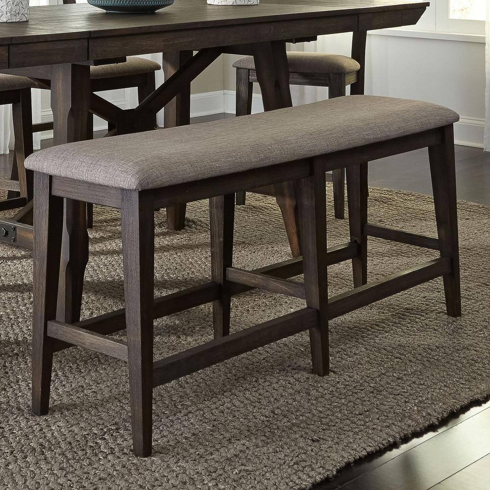 Alt View 2. Liberty Furniture Industries - Double Bridge Counter Bench (RTA) in Dark Chestnut - Brown.