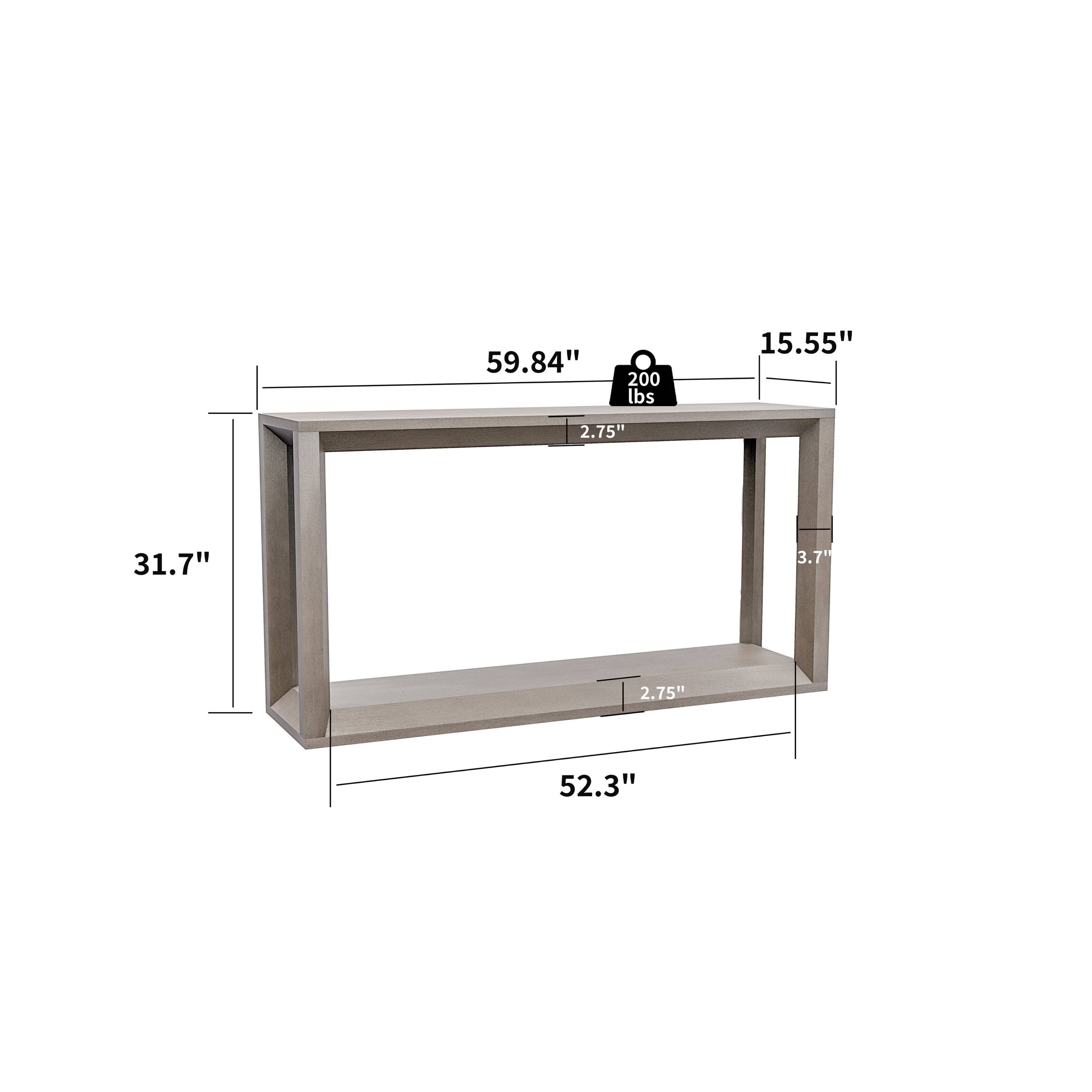 59.84" x 200 lbs x 15.55" x 2.75" x 31.7" x 3.7" x 2.75" x 52.3"