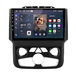 Junsun - For Dodge Ram 1500 2500 3500 2013-2019 Carplay 2+64GB Android 14 9"Car Stereo Radio GPS Navi WIFI RDS SWC FM Bluetooth - Black