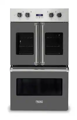 Viking - 30" 7 Series French Door Double Built-In Electric Thermal Convection Oven - Damascus Gray
