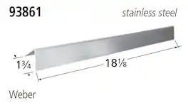 Music City Metals - MCM969386113 HEAT PLATE SS 18.125 X 1.75 grates heat plates and angles