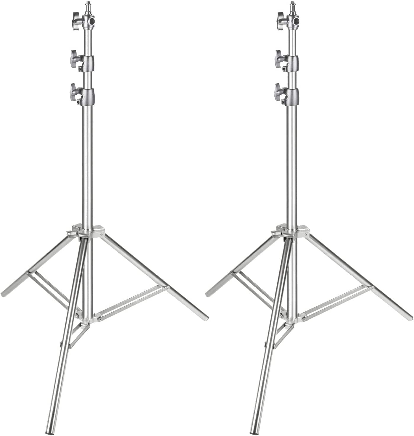 Neewer - 2-Pack 79" Stainless Steel Light Stands, Heavy Duty, 1/4"-3/8" - Silver