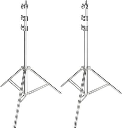 Front. Neewer - 2-Pack 79" Stainless Steel Light Stands, Heavy Duty, 1/4"-3/8" - Silver.