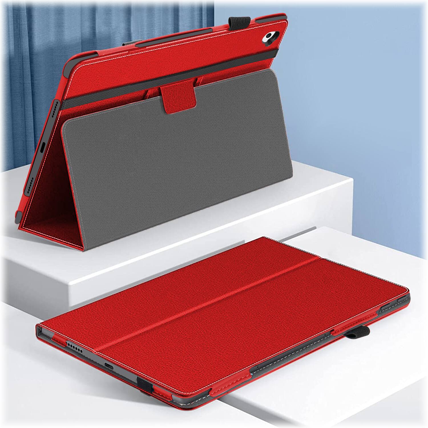 Alt View 14. SaharaCase - Bi-Fold Folio Case for Apple iPad 10.2 (8th Generation 2020 and 9th Generation 2021) - Red.