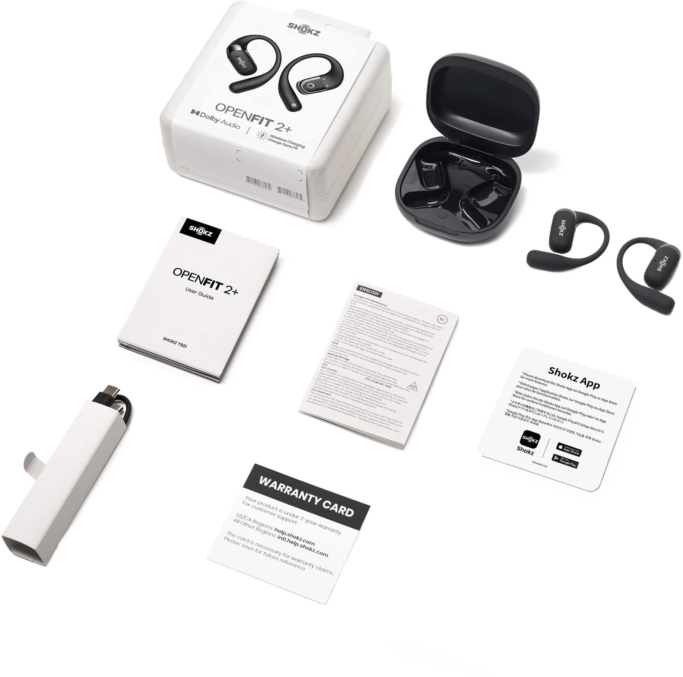 Shokz OpenFit 2+ Open Ear True Wireless Bluetooth Earbuds