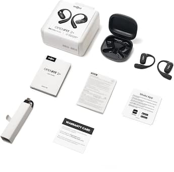Shokz OpenFit 2+ Open Ear True Wireless Bluetooth Earbuds Black Shokz OpenFit 2+ Open Ear True Wireless Bluetooth Earbuds Black