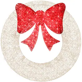 Best Choice Products - 48in Pre-Lit Outdoor Christmas Wreath, LED Metal Holiday Decor w/ 140 Lights, Bow - White/Red
